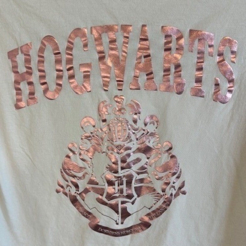 H&M Hogwarts Women's Ivory‎ White Rose Gold Long Sleeve Shirt US Size 16/18 XL